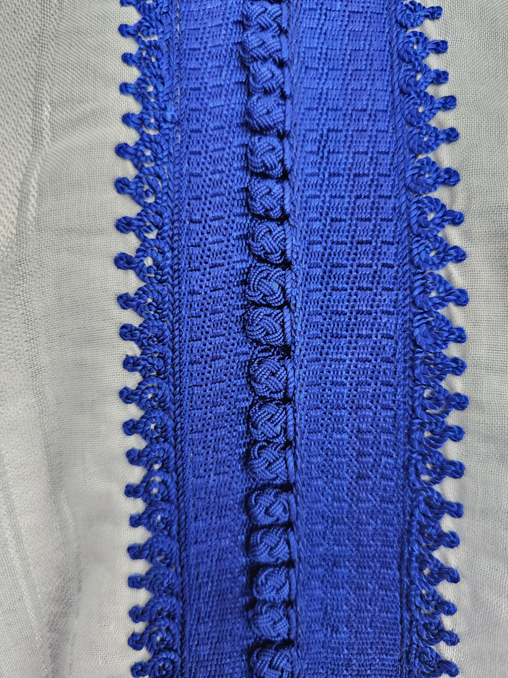 Moroccan Djellaba – Blue & White Stripes
