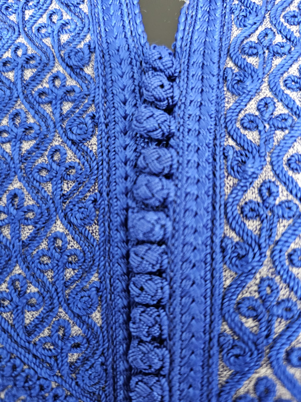 Moroccan Gandora – Blue with Royal Blue Embroidery